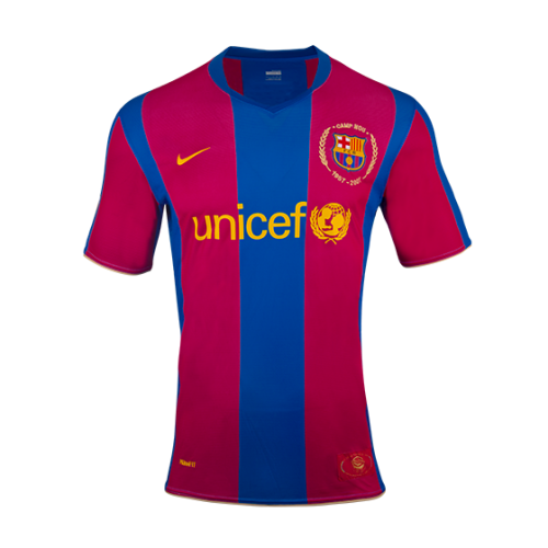 Barcelona Home Retro Soccer Jersey 2007/08 - thejerseys