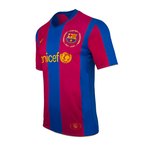 Barcelona Home Retro Soccer Jersey 2007/08 - thejerseys