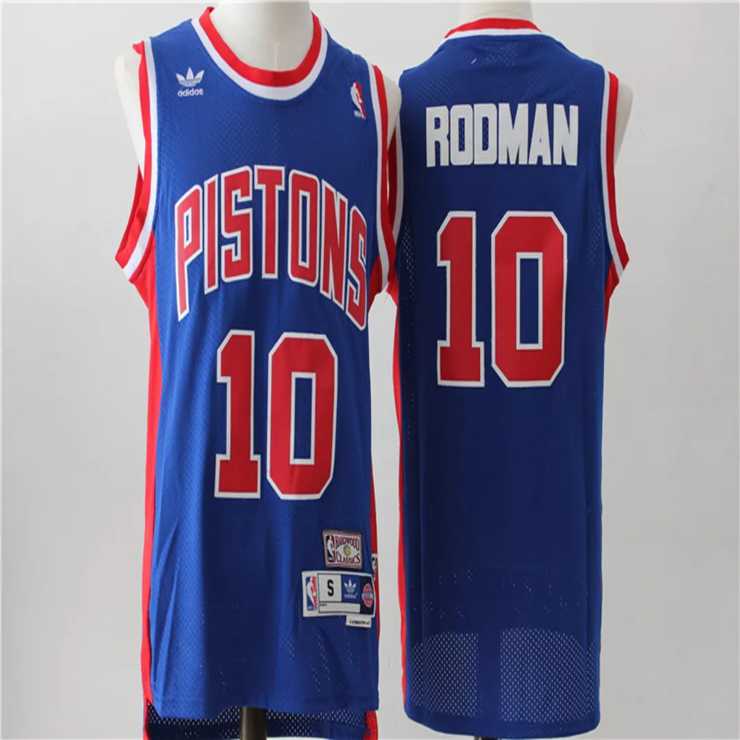 Men's Detroit Pistons Dennis Rodman No.10 Black Swingman Jersey