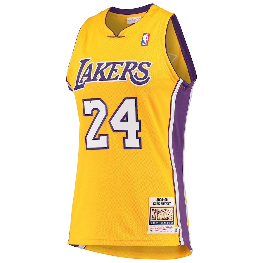 Mens Kobe Bryant #24 Lakers Hardwood Classics Purple Gold Split