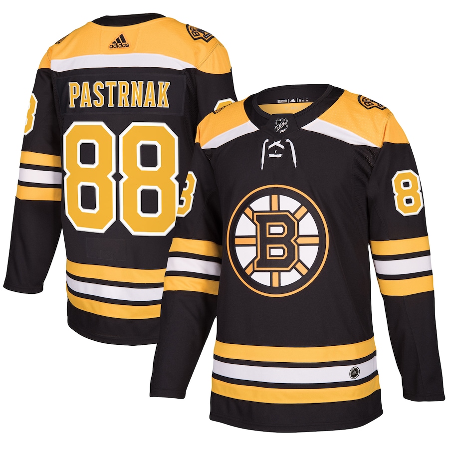 NHL Men's Boston Bruins David Pastrnak #88 Black Long Sleeve Player Shirt