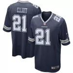 Men Dallas Cowboys Ezekiel Elliott #21 Nike Navy Game Jersey - thejerseys