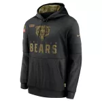 Men's Chicago Bears Black 2020 Salute to Service Sideline Performance Pullover Hoodie - thejerseys