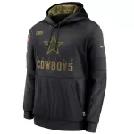 Men's Dallas Cowboys Black 2020 Salute to Service Sideline Performance Pullover Hoodie - thejerseys
