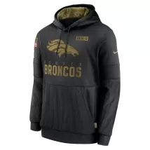 Men's Denver Broncos Black 2020 Salute to Service Sideline Performance Pullover Hoodie - thejerseys