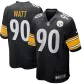 Men Pittsburgh Steelers T.J. Watt #90 Nike Black Game Jersey - thejerseys