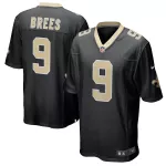 Men New Orleans Saints Brees #9 Nike Black Game Jersey - thejerseys