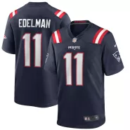 Men New England Patriots Edelman #11 Navy Game Jersey - thejerseys