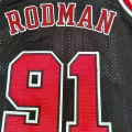 Men's Chicago Bulls Dennis Rodman #91 Black Hardwood Classics Swingman Jersey 1997/98 - thejerseys