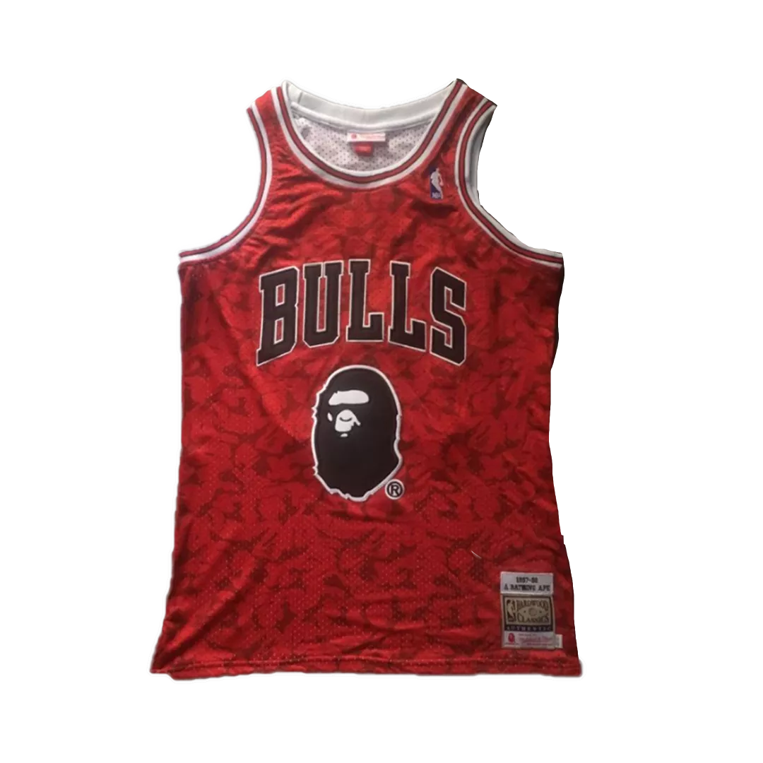 Men's Chicago Bulls BAPE #93 Red Hardwood Classics Jersey - thejerseys