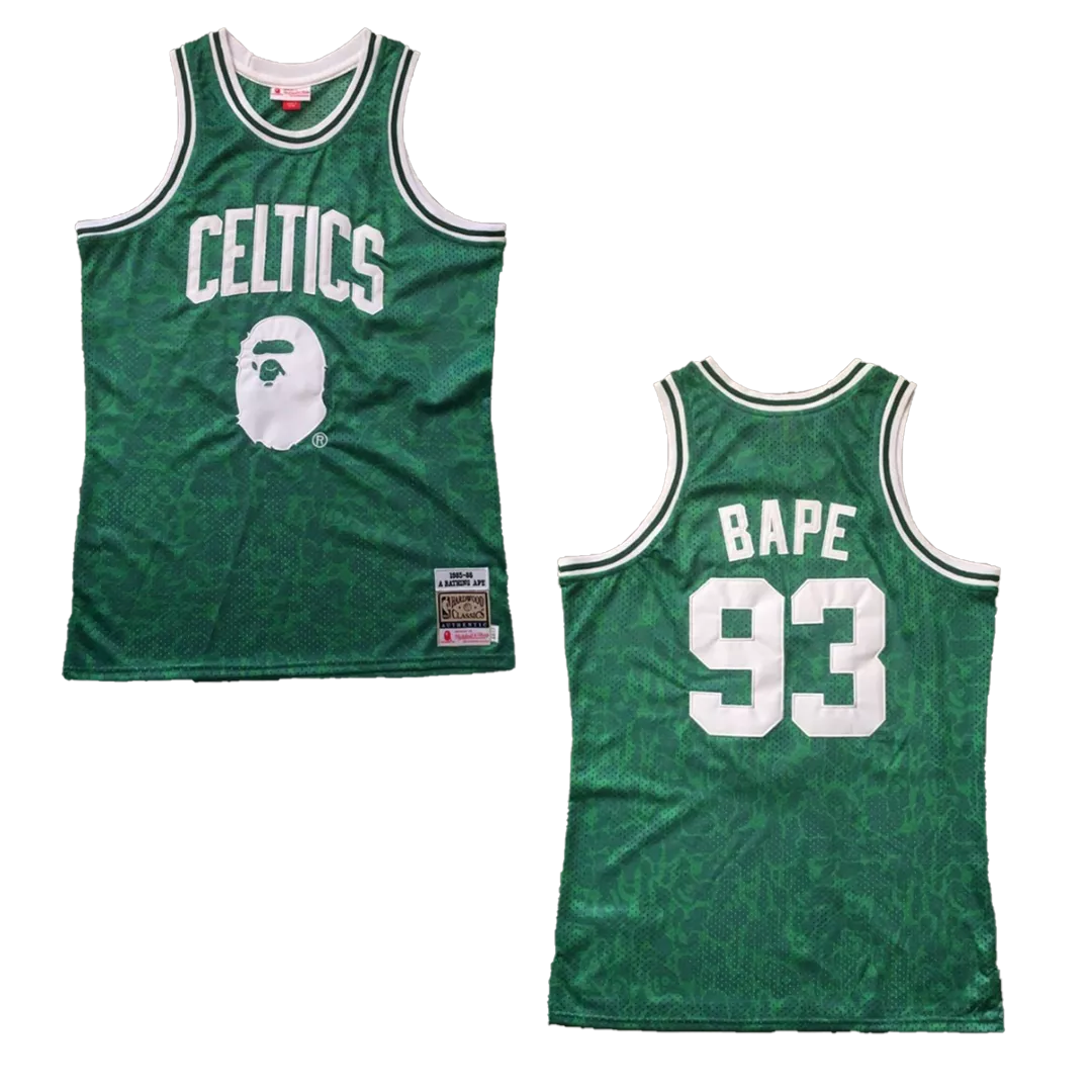 Men's Boston Celtics BAPE #93 Green Hardwood Classics Jersey
