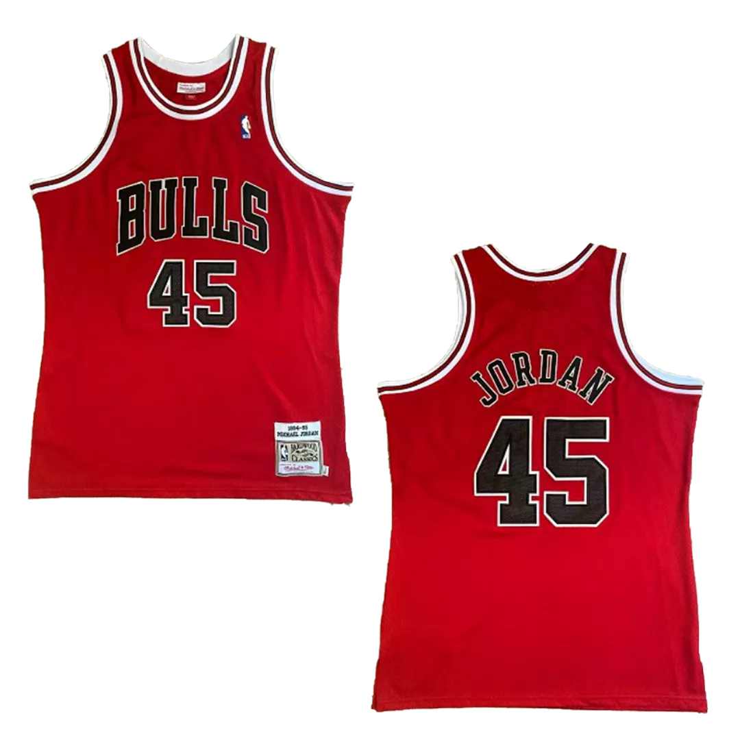 Men's Chicago Bulls Jordan #45 Red Hardwood Classics Jersey 1994/95