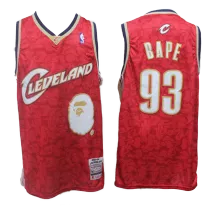 BAPE x Mitchell & Ness Cleveland Cavaliers ABC Red Basketball Swingman Jersey - thejerseys