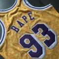 Men's Los Angeles Lakers BAPE #93 Yellow Hardwood Classics Swingman Jersey - thejerseys