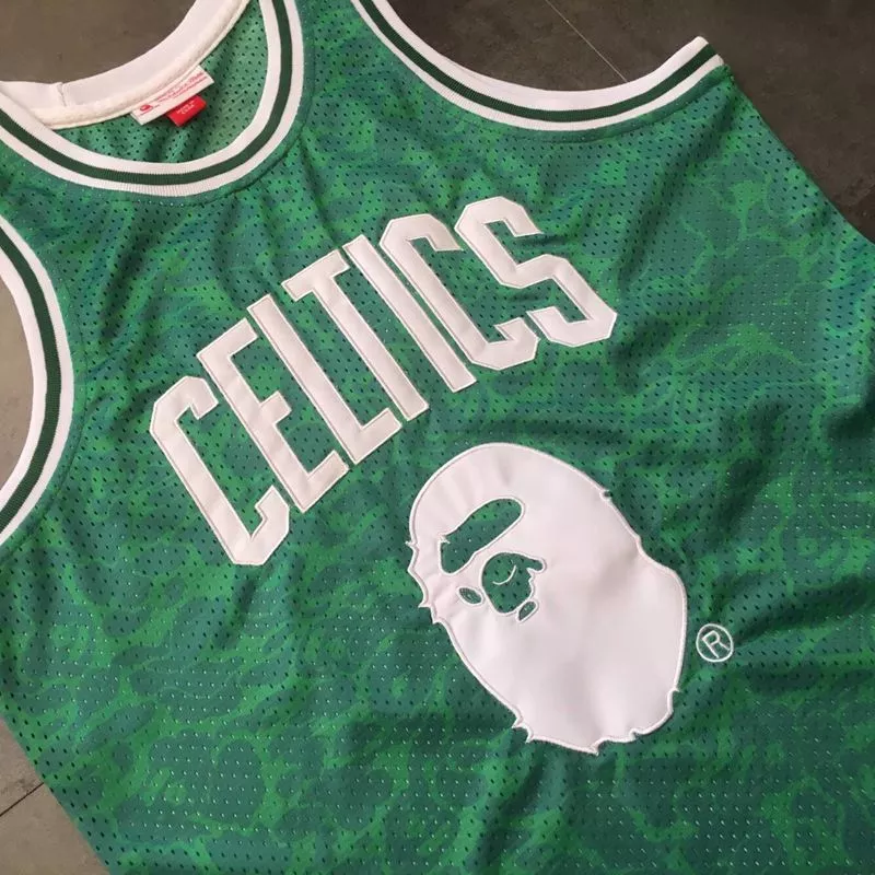 Men's Boston Celtics BAPE #93 Green Hardwood Classics Jersey - thejerseys