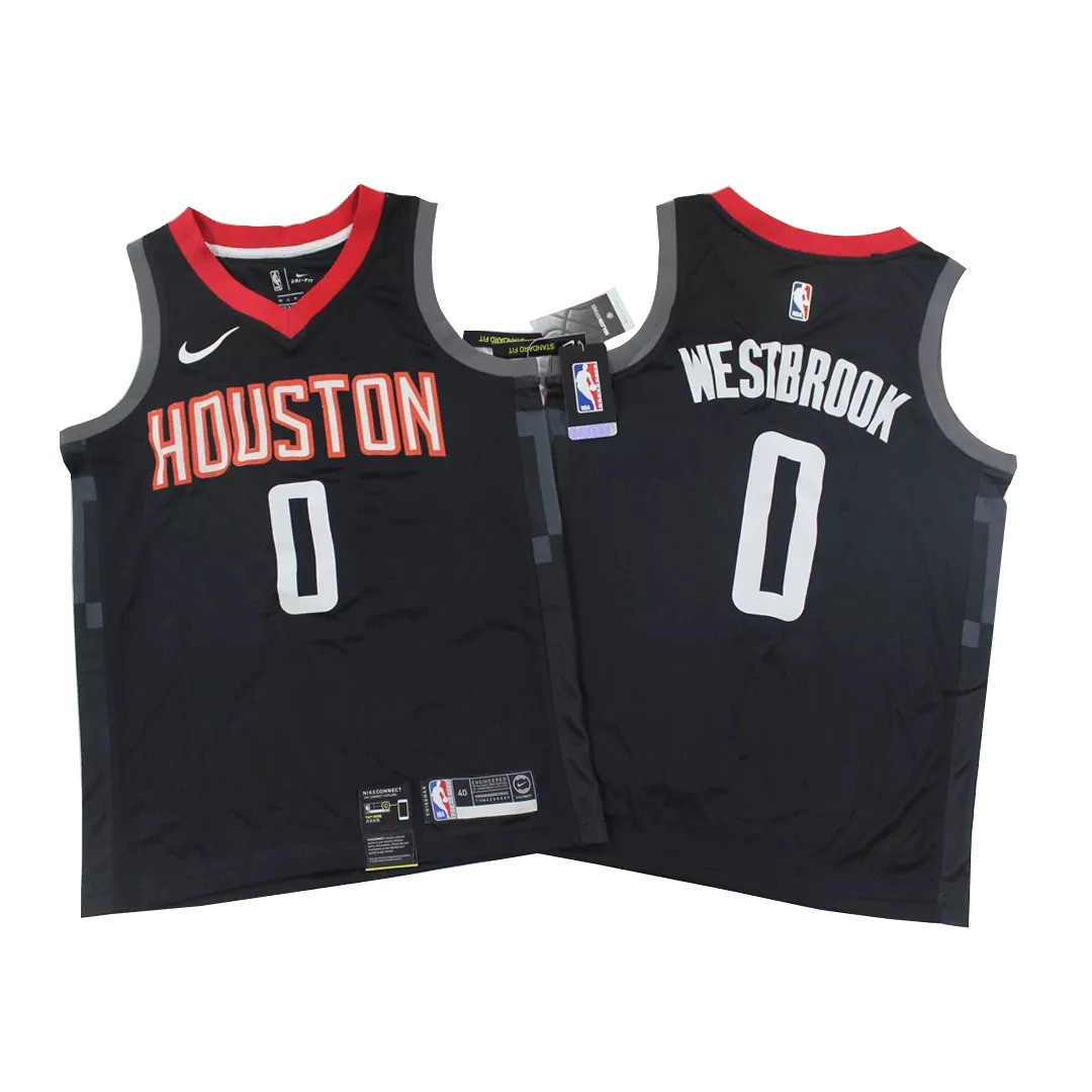 Men's Houston Rockets Westbrook #0 Black Swingman Jersey - Statement Edition - thejerseys