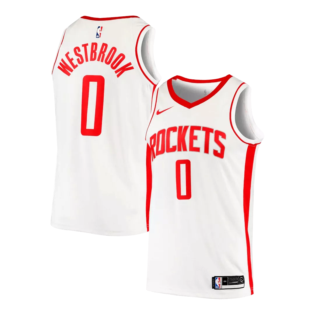 Men's Houston Rockets Westbrook #0 White Swingman Jersey 2019/20 - Association Edition - thejerseys