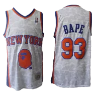 BAPE x Mitchell & Ness Knicks ABC White Basketball Swingman Jersey - thejerseys