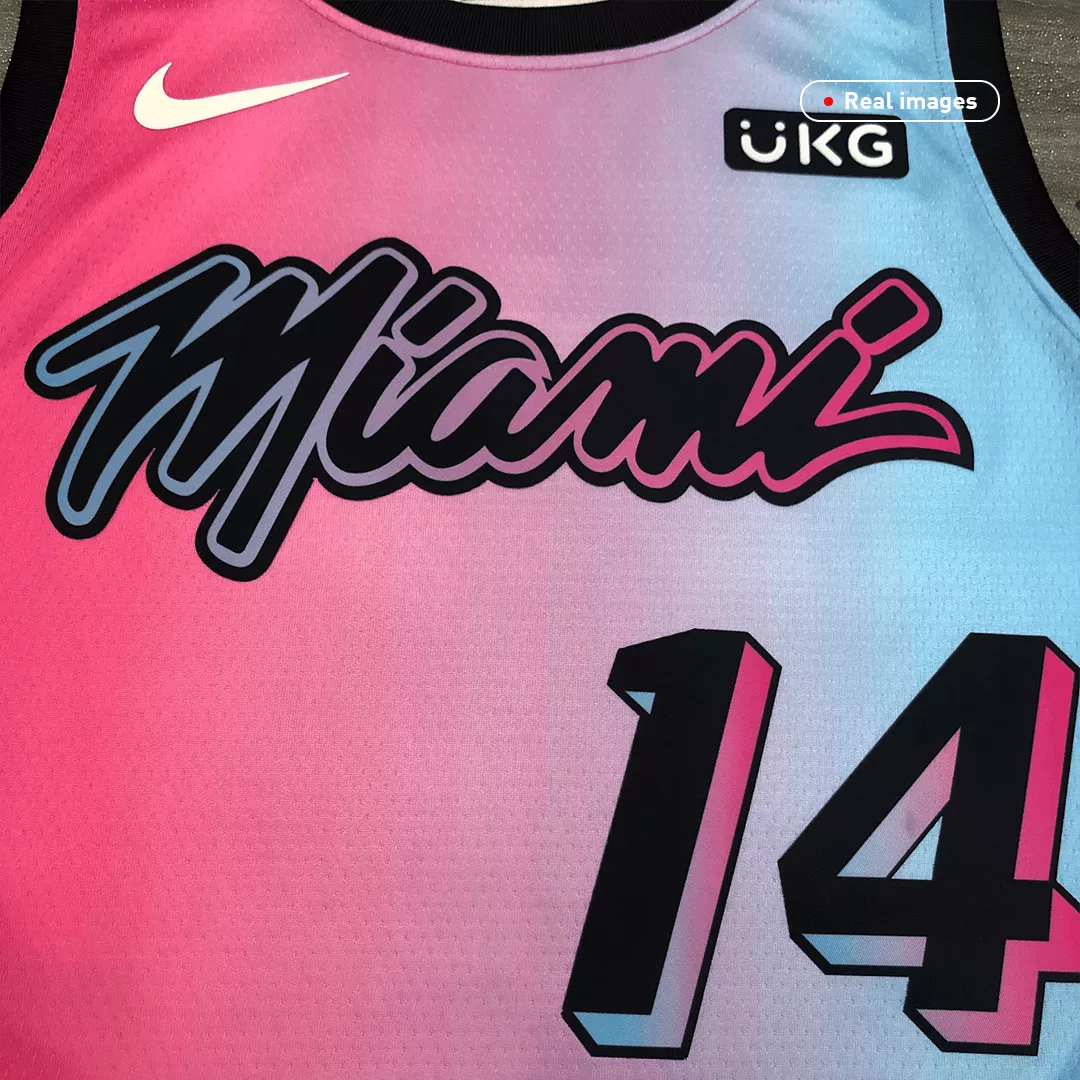 Men's Miami Heat Herro #14 Blue&Pink Swingman Jersey 2020/21 - City Edition - thejerseys