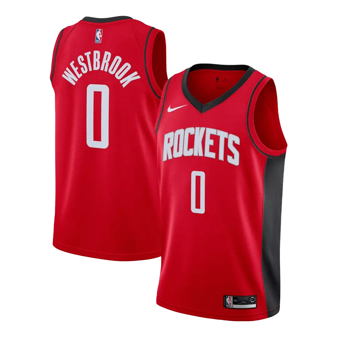 Men's Houston Rockets Westbrook #0 Red Swingman Jersey 2019/20 - Icon Edition