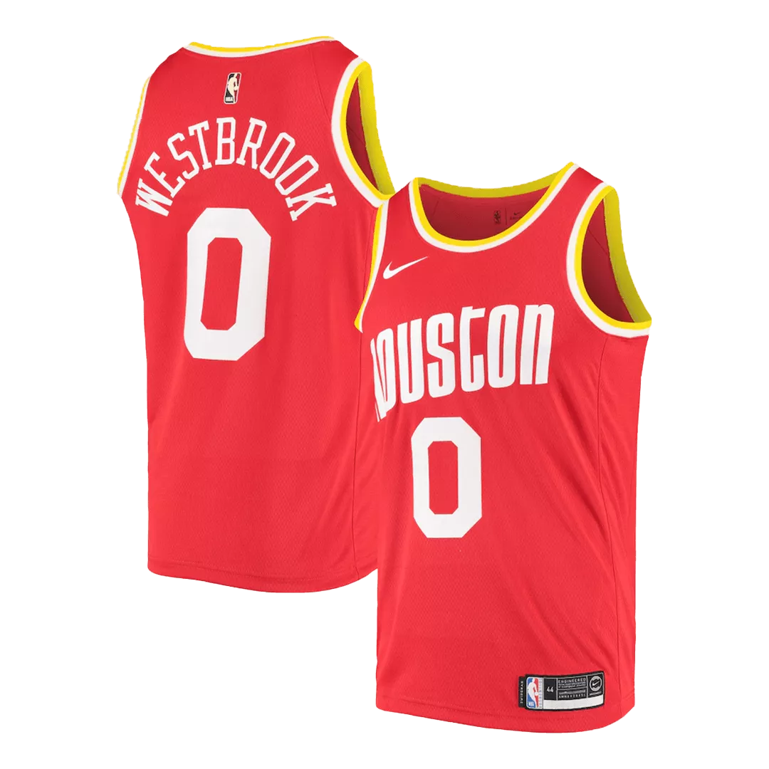 Men's Houston Rockets Westbrook #0 Red Swingman Jersey - thejerseys