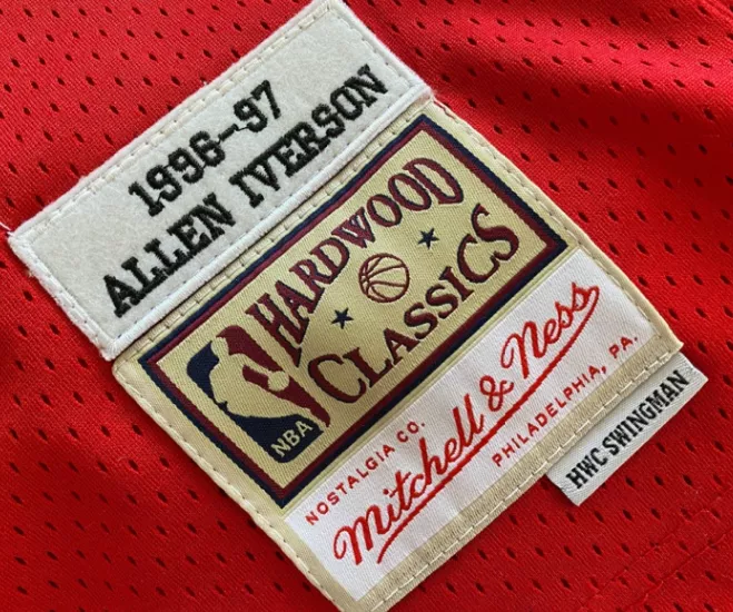 Men's Philadelphia 76ers Iverson #3 Red Hardwood Classics Jersey - thejerseys