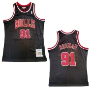 Men's Chicago Bulls Rodman #91 Black Hardwood Classics Jersey 1997/98 - thejerseys