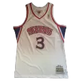 Men's Philadelphia 76ers Allen Iverson #3 White Hardwood Classics Authentic Jersey - thejerseys