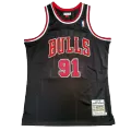 Men's Chicago Bulls Dennis Rodman #91 Black Hardwood Classics Swingman Jersey 1997/98 - thejerseys
