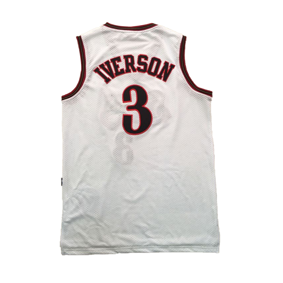 Men's Philadelphia 76ers Allen Iverson #3 Nike White Hardwood