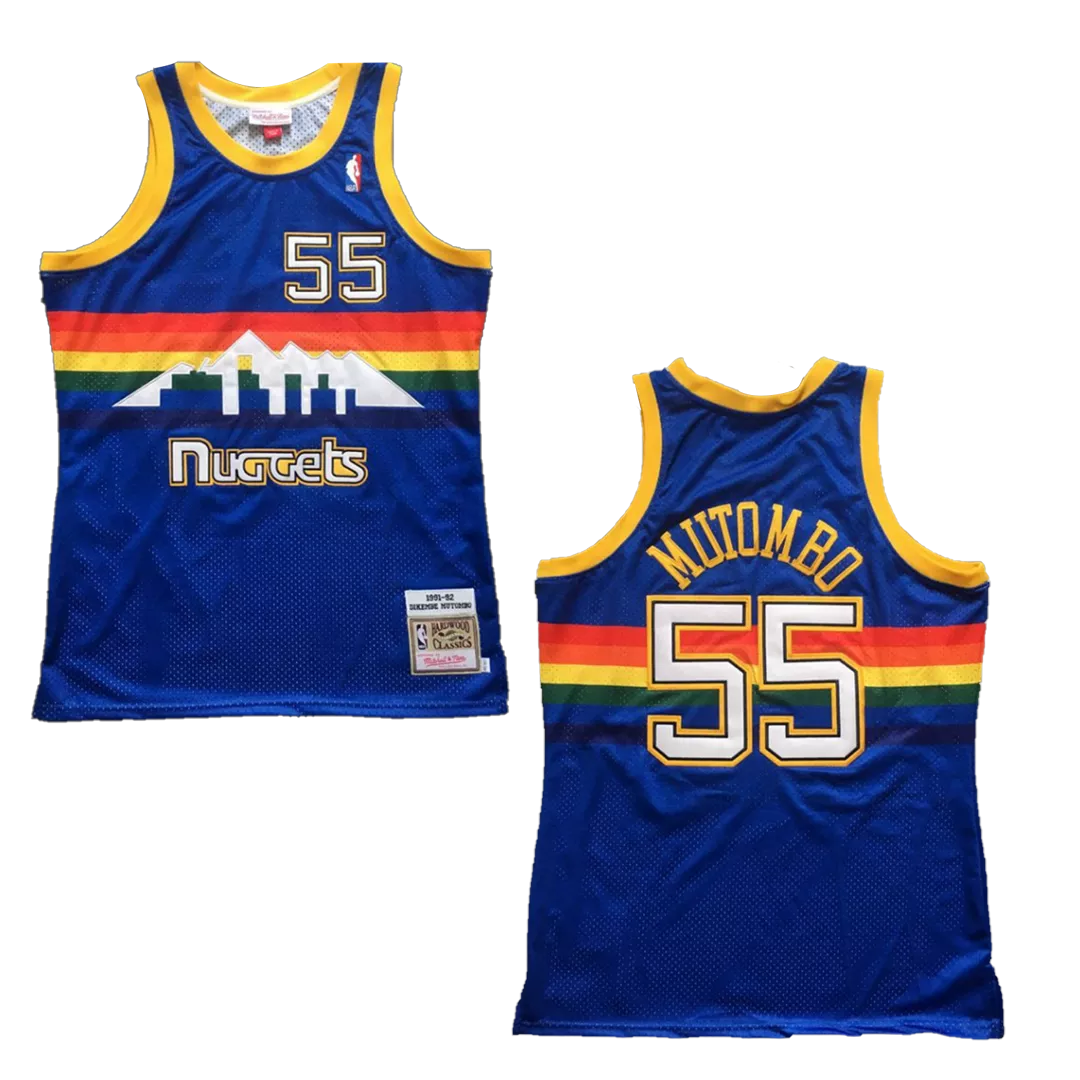 Mitchell & Ness Dikembe Mutombo Denver Nuggets Authentic 1991 Blue NBA Jersey