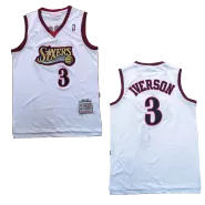 Men's Philadelphia 76ers Iverson #3 Mitchell & Ness White 1997/98 Swingman NBA Jersey - thejerseys