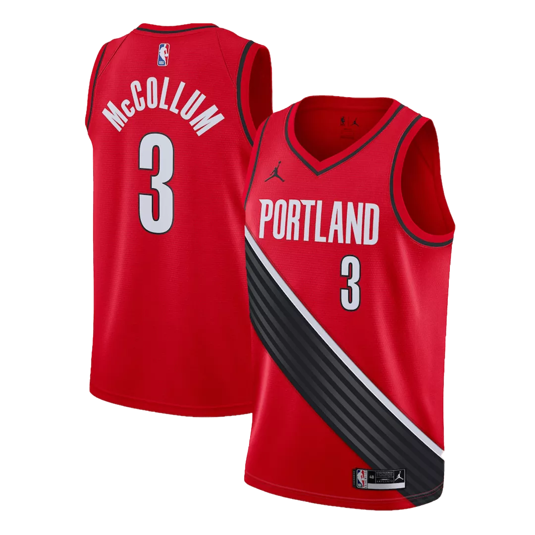 Men's Portland Trail Blazers McCollum #3 Red Swingman Jersey 2020/21