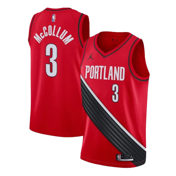 Men's Portland Trail Blazers McCollum #3 Red Swingman Jersey 2020/21 - thejerseys