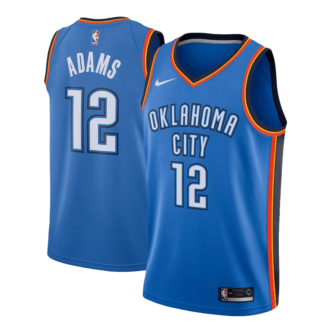 Men's Oklahoma City Thunder Adams #12 Blue Swingman Jersey - Icon Edition - thejerseys