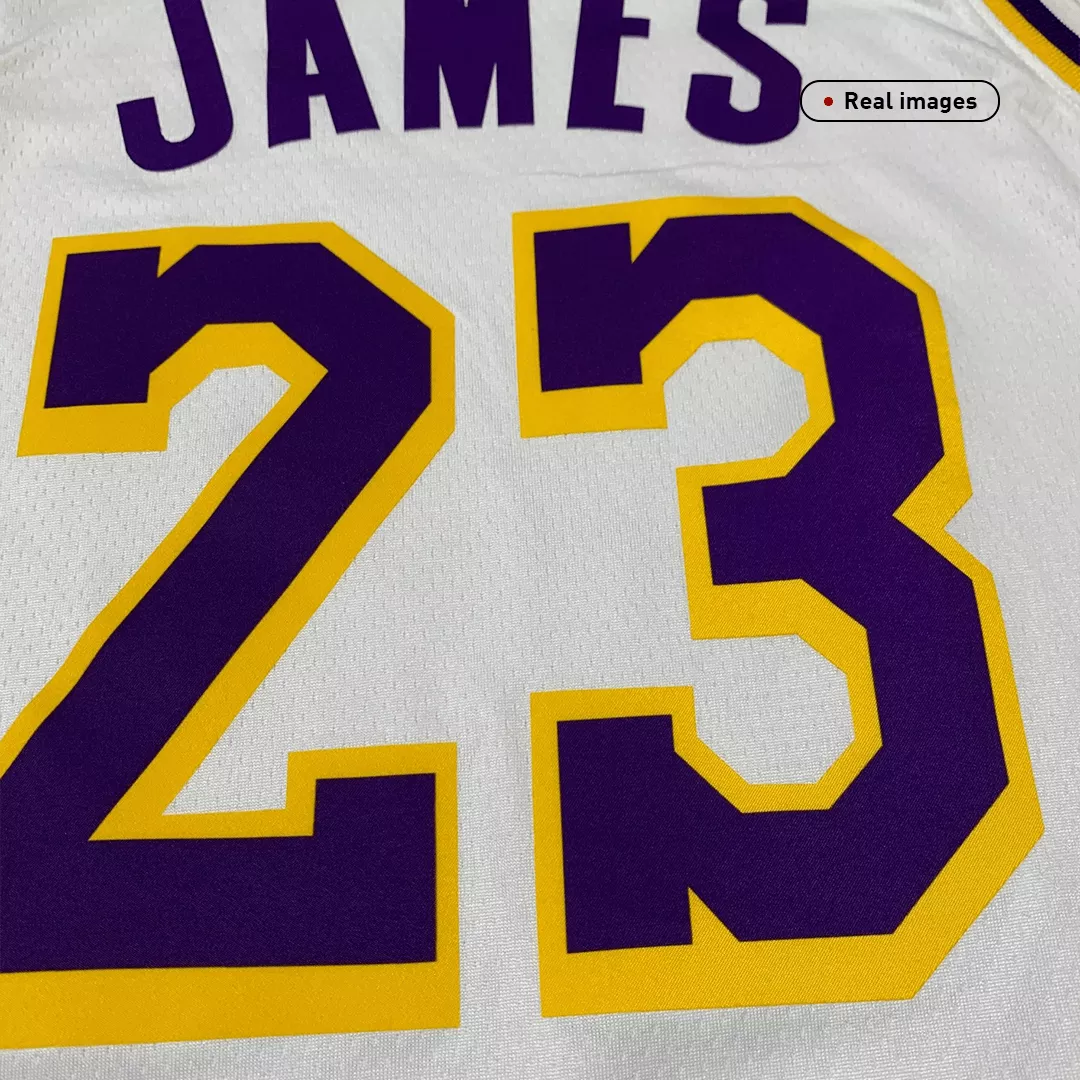 Men's Los Angeles Lakers James #23 White Swingman Jersey - Association Edition - thejerseys
