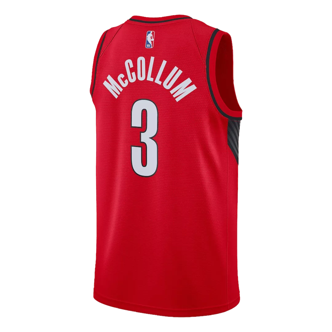 Men's Portland Trail Blazers McCollum #3 Red Swingman Jersey 2020/21 - thejerseys