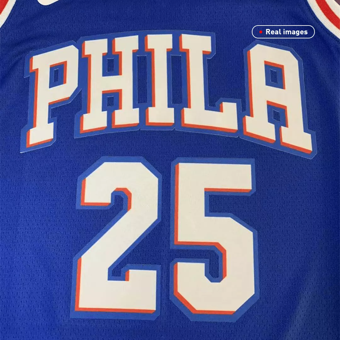 Men's Philadelphia 76ers Simmons #25 Blue Swingman Jersey - Icon Edition - thejerseys