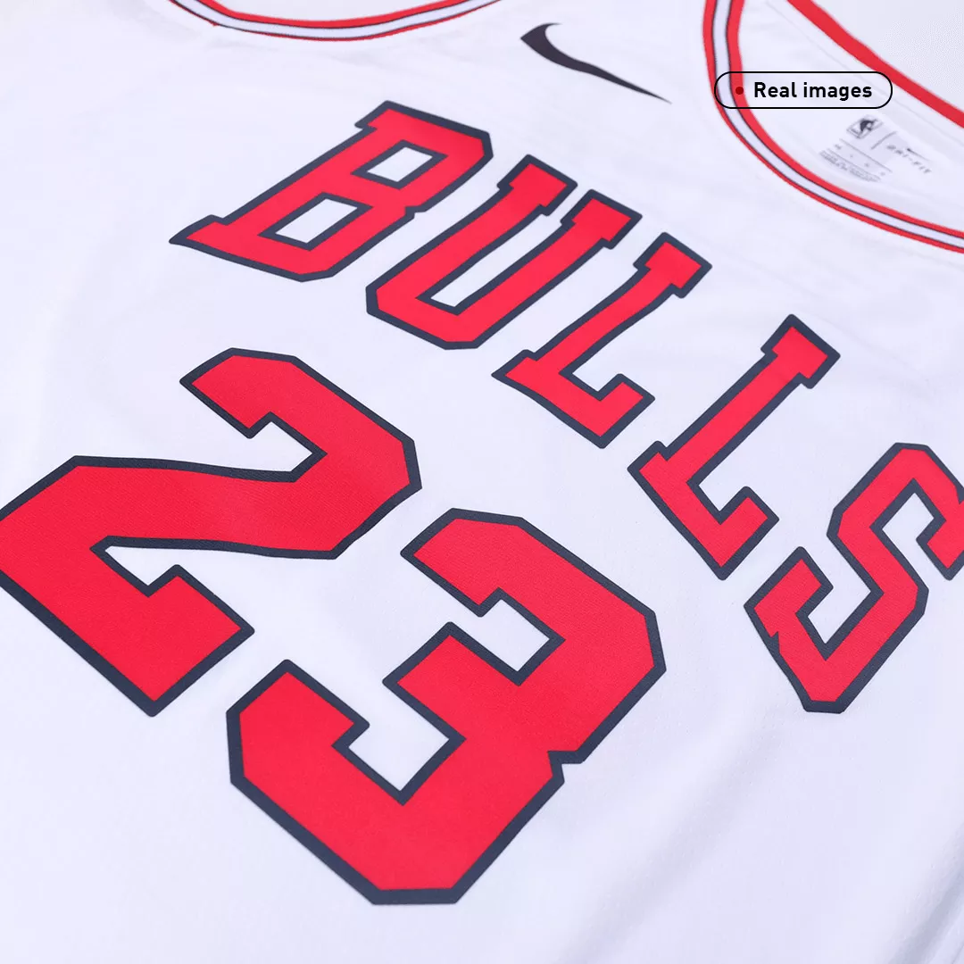 Men's Chicago Bulls Jordan #23 White Swingman Jersey - Association Edition - thejerseys