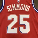 Men's Philadelphia 76ers Simmons #25 Red Swingman Jersey - Statement Edition - thejerseys