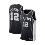 Men's San Antonio Spurs Aldridge #12 Black Swingman Jersey 2020/21 - Icon Edition - thejerseys