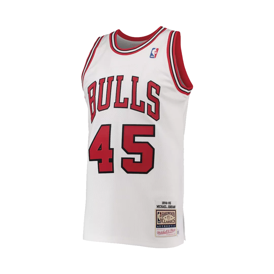 Men's Chicago Bulls Jordan #45 White Hardwood Classics Jersey 1994/95 - thejerseys