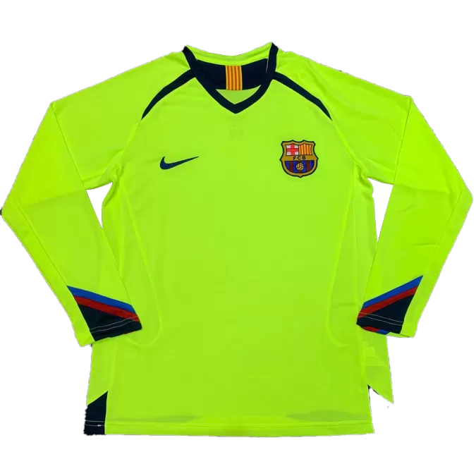 Barcelona Away Retro Long Sleeve Soccer Jersey 2005/06 - thejerseys