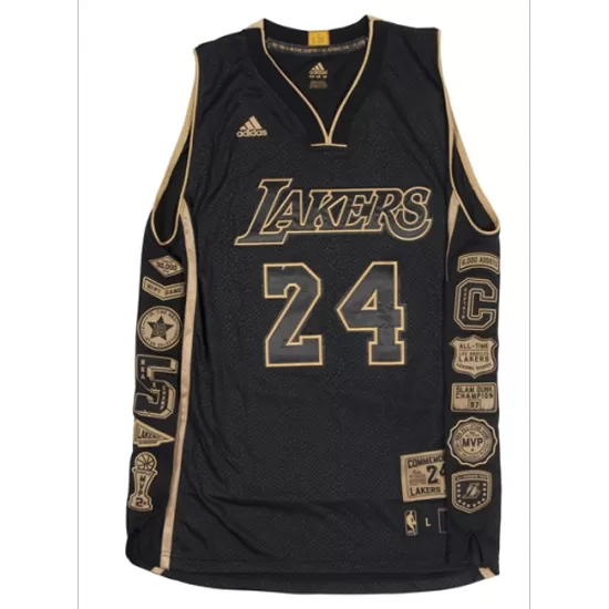 Men's Los Angeles Lakers Kobe Bryant #24 Black Commemorative