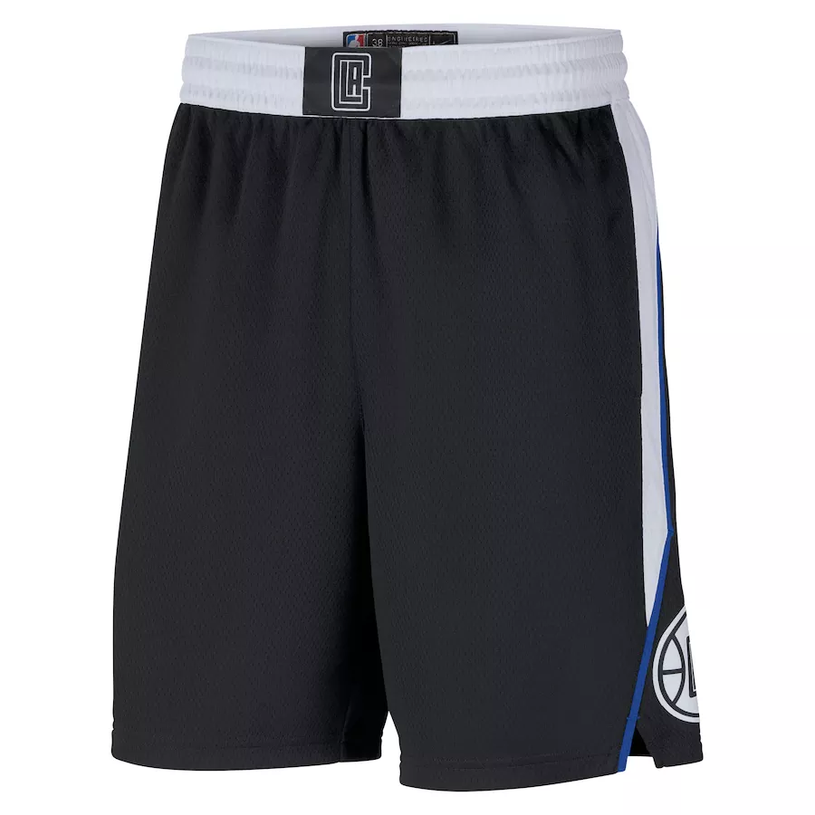 Men's Los Angeles Clippers Black Basketball Shorts 2020/21 - City Edition - thejerseys