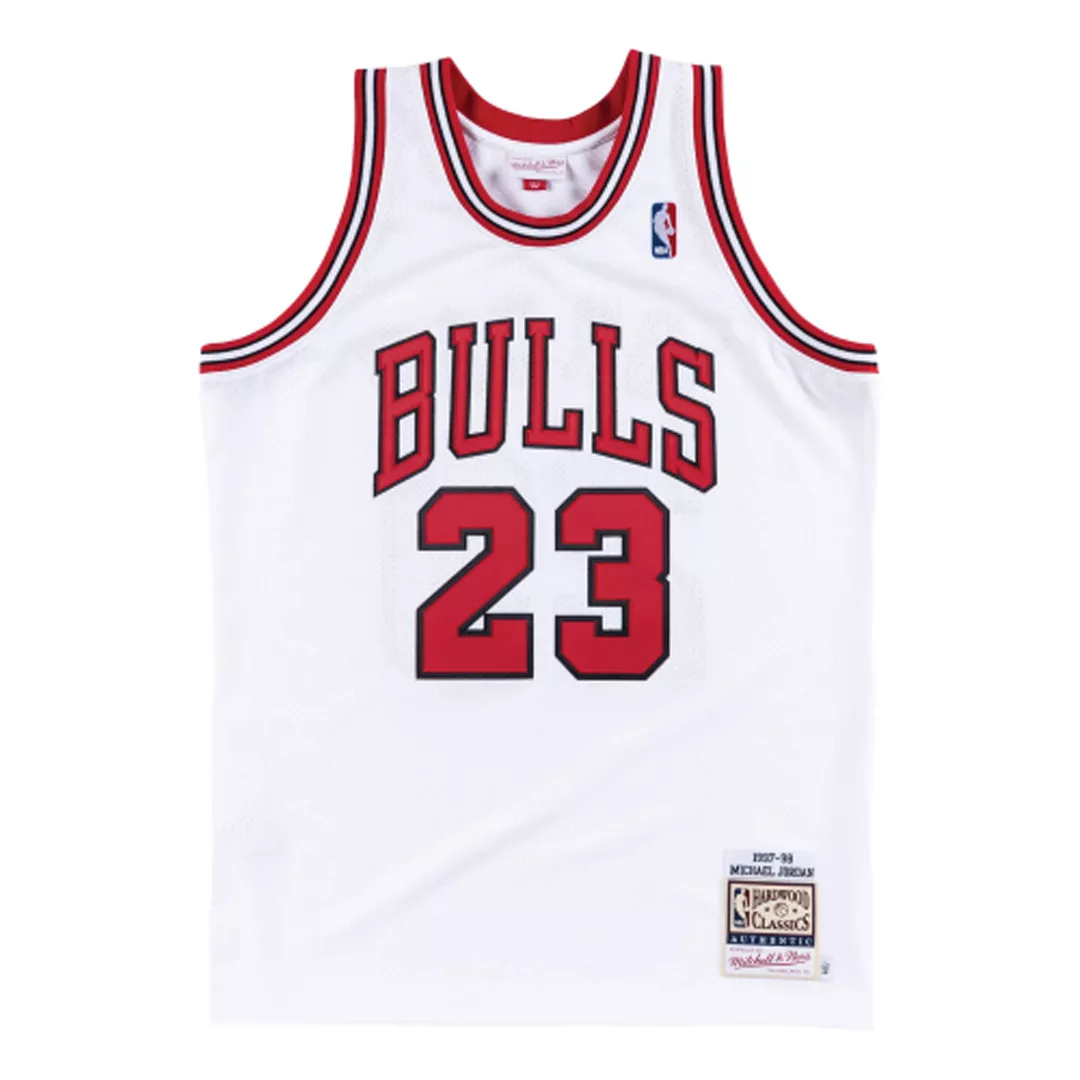 Men's Chicago Bulls Michael Jordan #23 White Hardwood Classics Jersey 1997/98