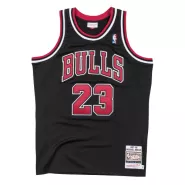 Men's Chicago Bulls Michael Jordan #23 Black Hardwood Classics Jersey 1997/98 - thejerseys