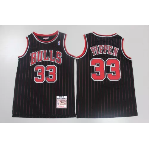 Men's Chicago Bulls Scottie Pippen #33 Black Hardwood Classics Jersey 1995/96 - thejerseys