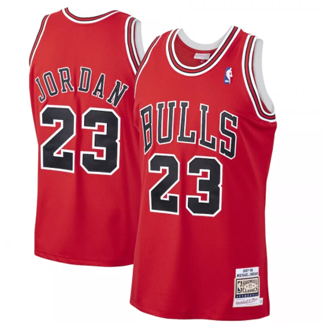Men's Chicago Bulls Michael Jordan #23 Red Hardwood Classics Jersey 1997/98