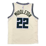 Men's Milwaukee Bucks Khris Middleton #22 Cream Swingman Jersey - City Edition - thejerseys